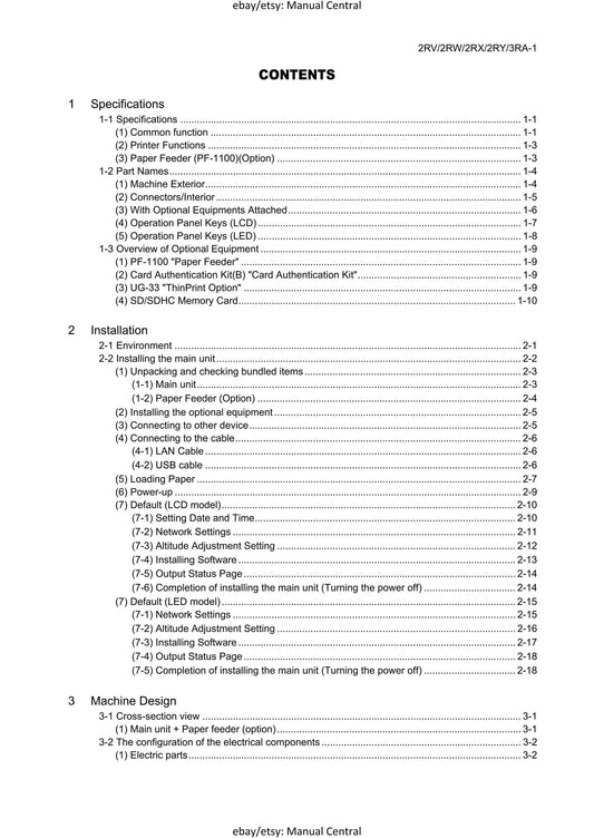 PDF - Kyocera Ecosys P2235dn P2235dw P2040dn P2040dw PF-1100 - Service Workshop Repair Manual - Jan 2017
