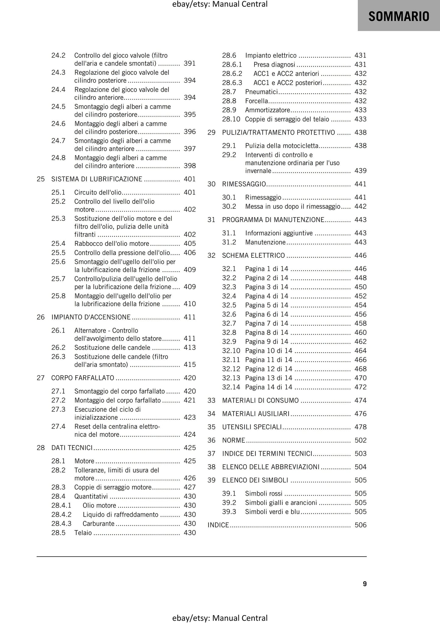 Italian Language - 2024 KTM - 1390 Super Duke R Evo - Manuale Di Riparazione