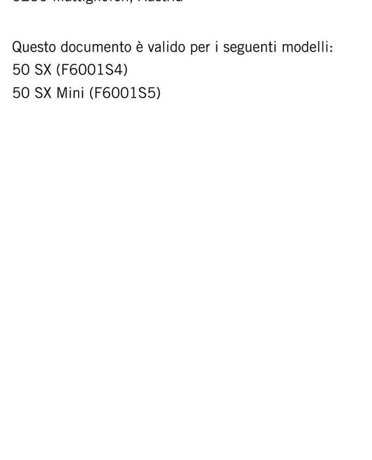 PDF - Italian Language - KTM 2019 - 50 SX & Mini - Manuale Di Riparazione