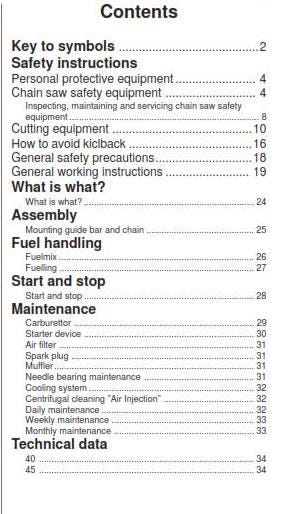 Husqvarna Chainsaw - 40 45 Operator Manual