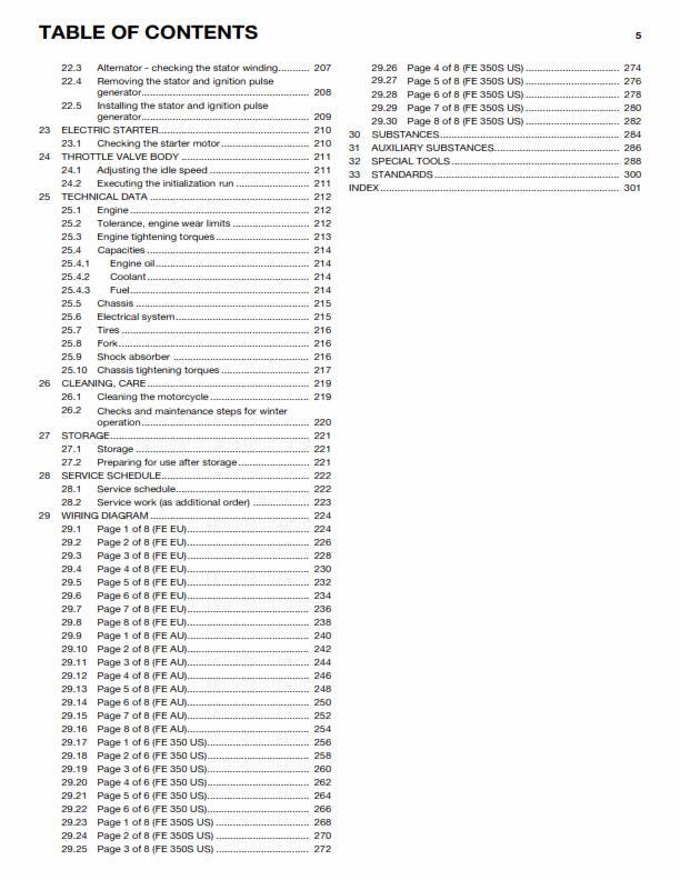 Husqvarna 2015 - FE 350 350s- Service Workshop Repair Manual