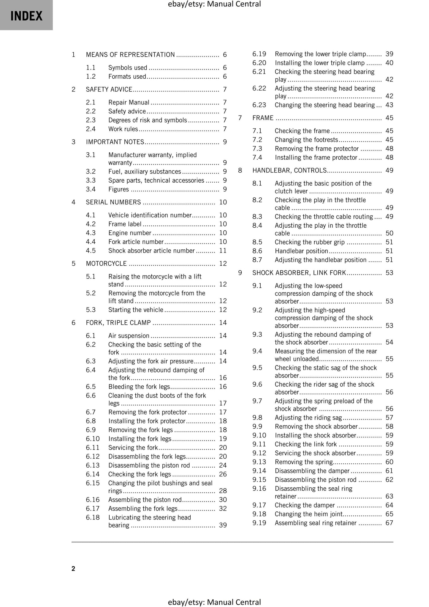 KTM 2025 - 65 SX - Service Workshop Repair Manual