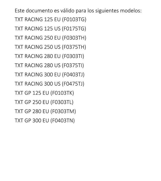 Spanish Language - Gasgas 2020 - TXT Racing Gp 125 250 280 300 - Manual de Reparacion