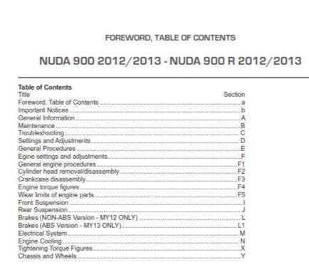 Husqvarna 2012 2013 - NUDA 900 R - Service Workshop Repair Manual