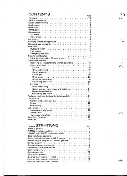 PRM - Hydraulic Marine Gearbox - 100 175 250 - Workshop Service Repair Manual