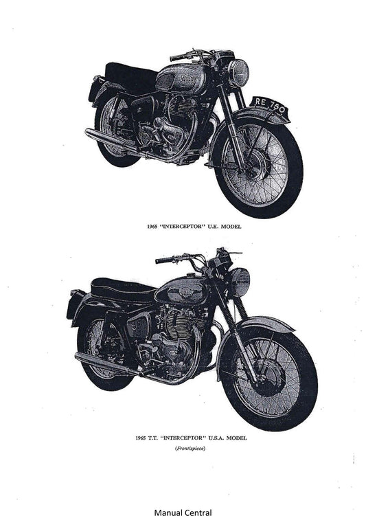 1962 to 1966 Royal Enfield 736 Interceptor Workshop Service Repair Manual