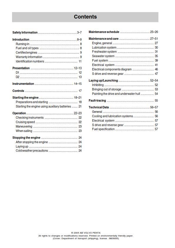 Volvo Penta - Owners Manual - D1-13 D1-20 D1-30 D2-40 Operator manual