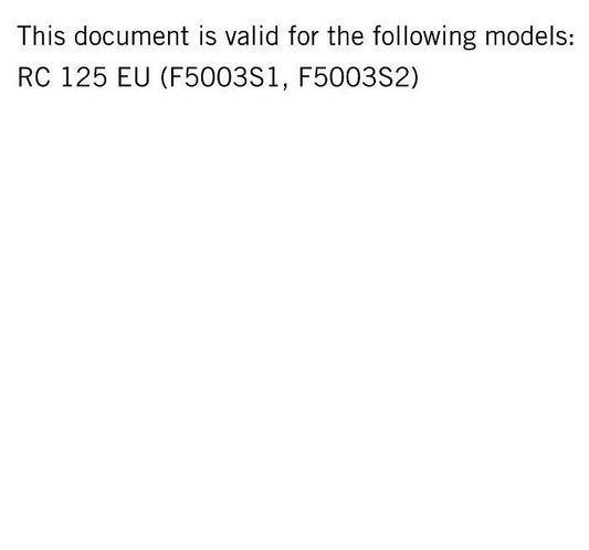 KTM 2019 - RC 125 - Service Workshop Repair Manual