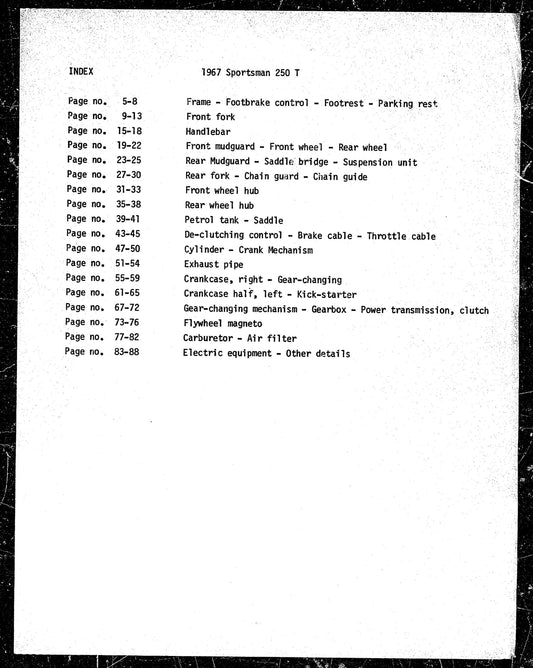 Husqvarna 1967 Motocross 250T - Parts Manual