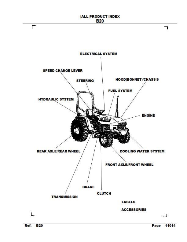 Kubota Tractor - B20 - Illustrated Parts Manual