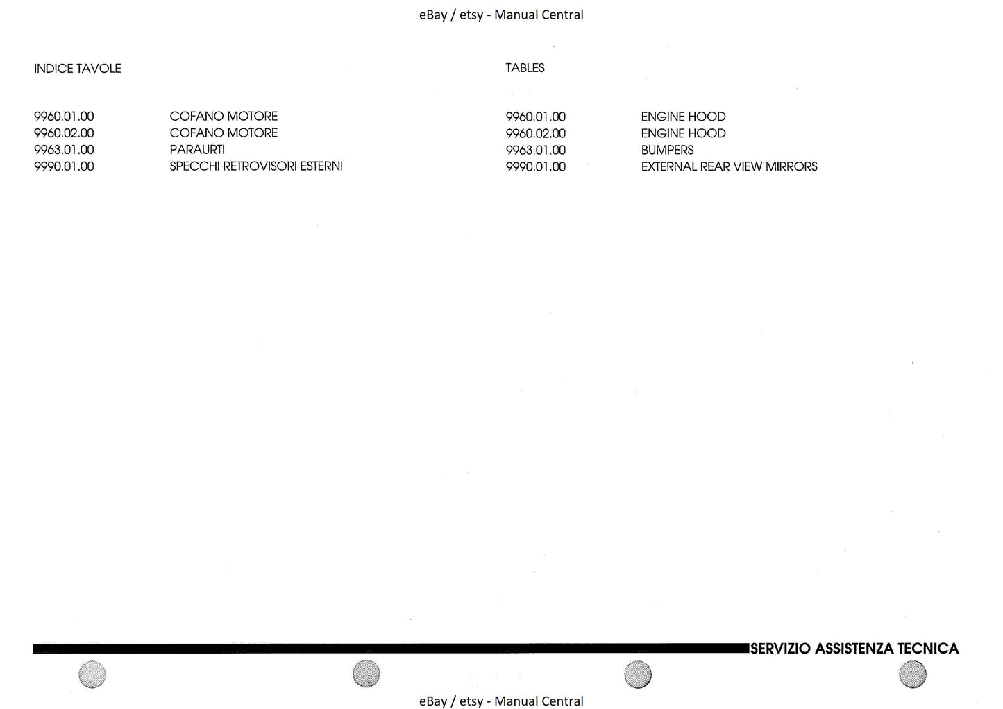 Lamborghini Diablo sv 1996 1997 - parts manual