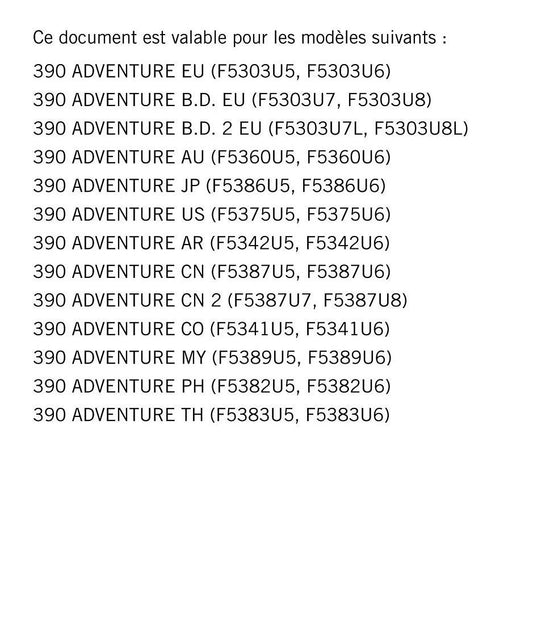 PDF - French Language - Ktm 2021 - 390 Adventure - Manuel De Reparation - Service Workshop Repair Manual