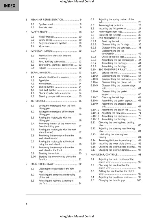 KTM 2021 - 890 Adventure R Rally - Service Workshop Repair Manual