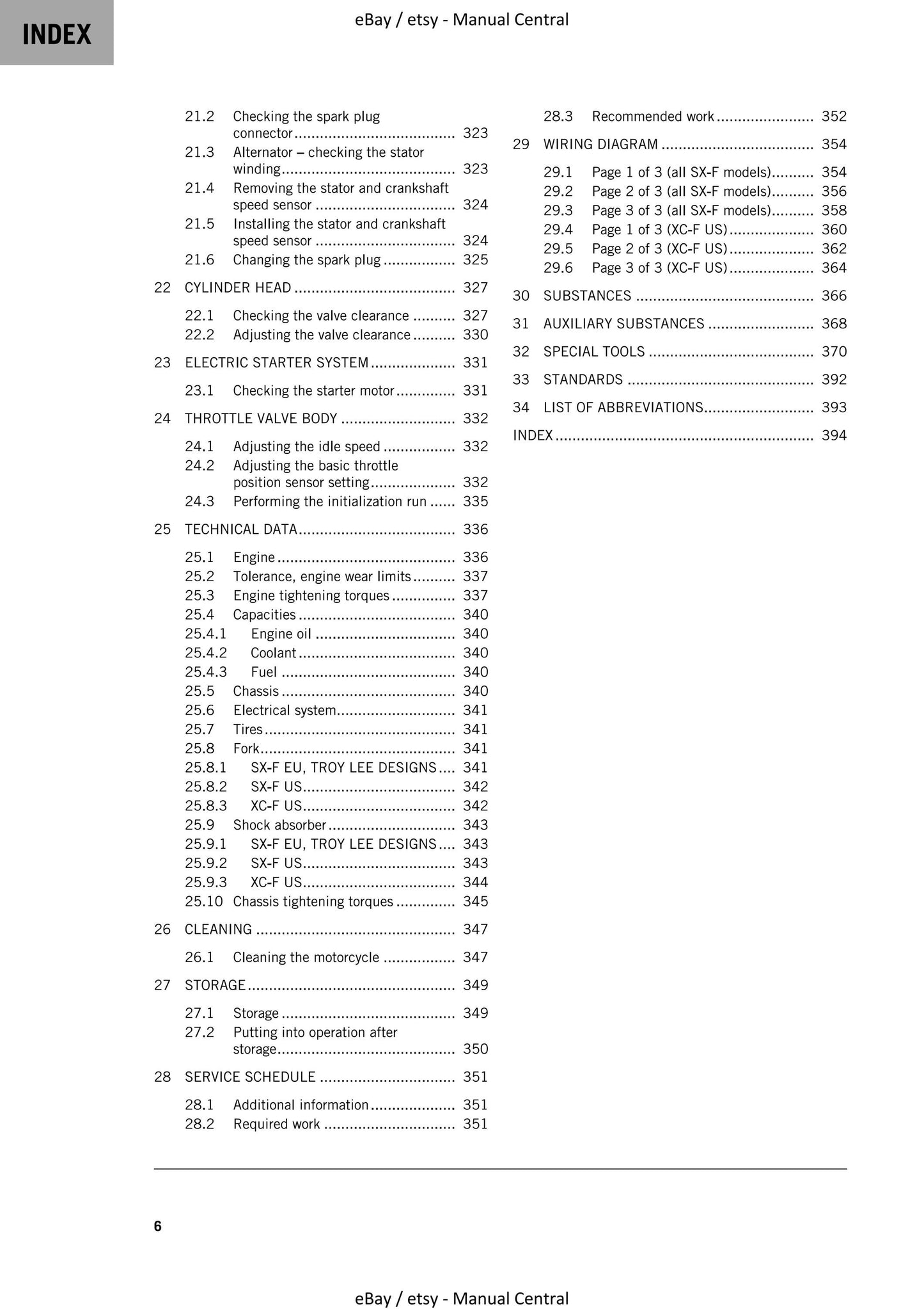 KTM 2021 - 250 Sx-f Xc-f Troy Lee Designs - Service Workshop Repair Manual