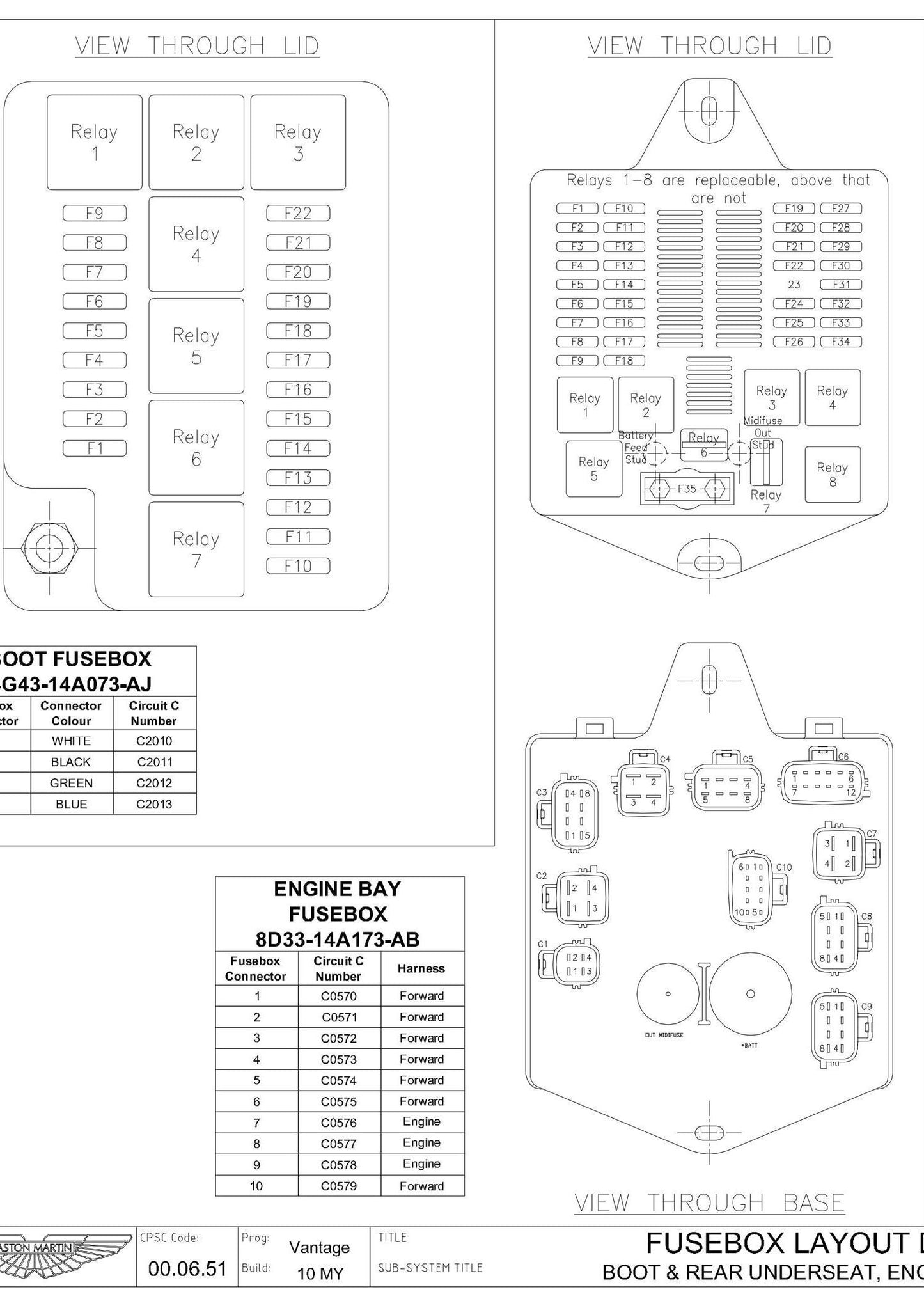 Aston Martin 2010 V8 Vantage - Full set of Wiring Circuit Diagrams