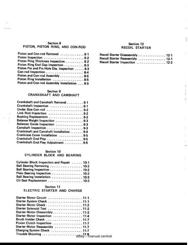 Kawasaki FB460V 4 Stroke Air Cooled Gasoline Engine - Workshop Service Repair Manual