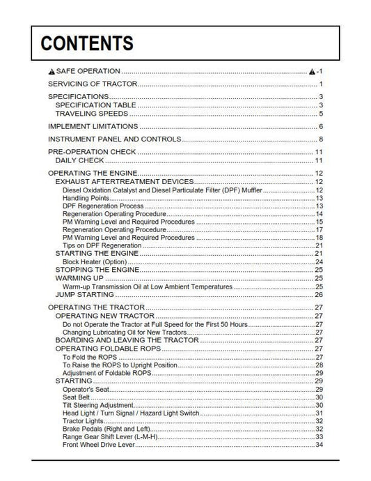 Kubota Tractor - B2650 B3350 B3350SU - Operator Manual