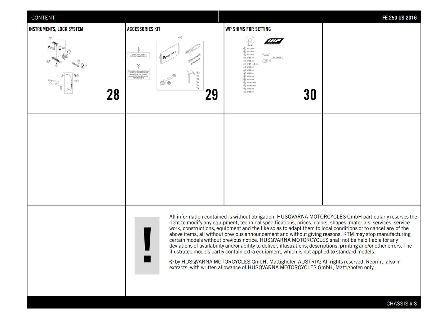 Husqvarna 2016 FE 250 US- Parts Manual Catalog