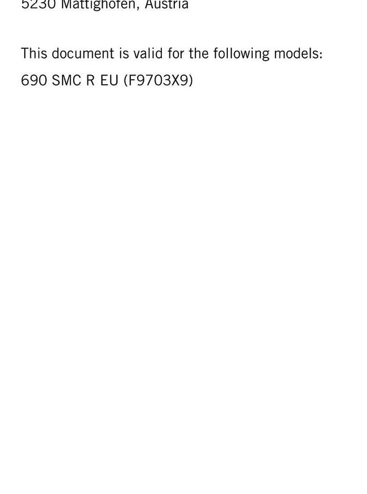 KTM 2024 - 690 SMC R Eu- Service Workshop Repair Manual