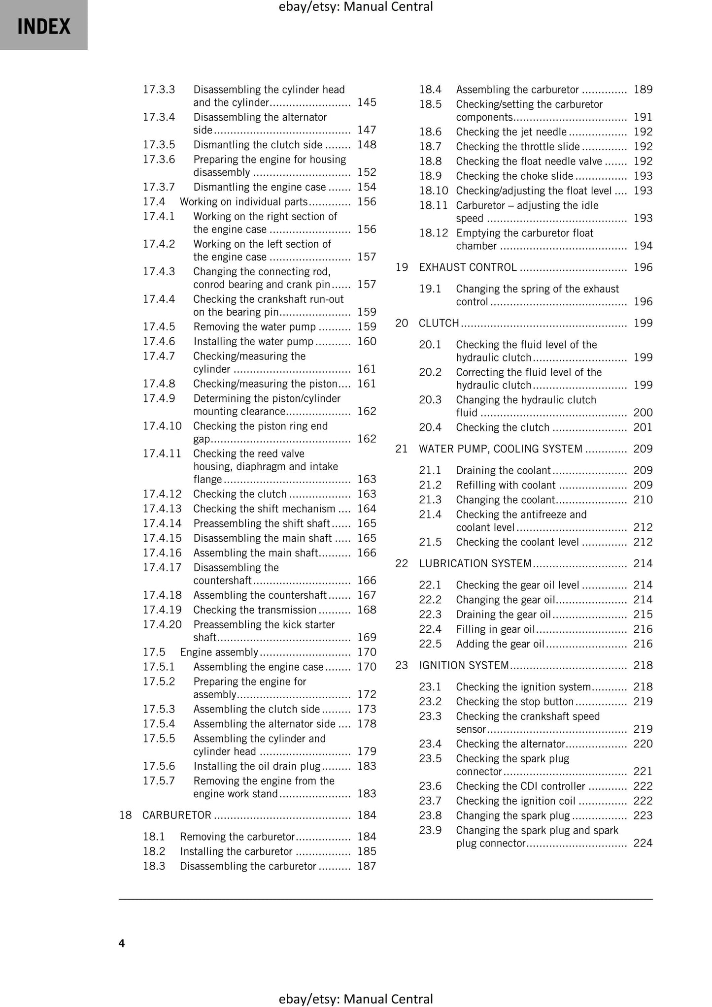 KTM 2025 - 65 SX - Service Workshop Repair Manual