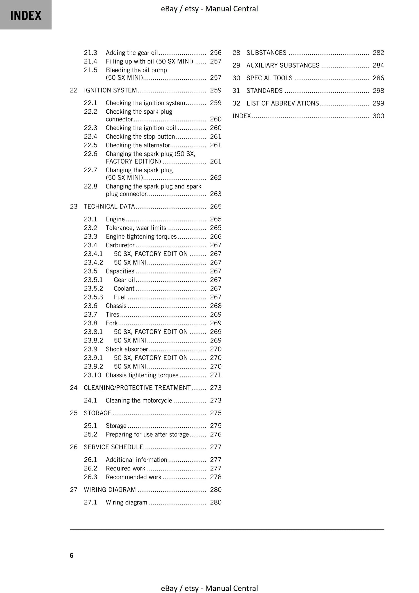 KTM 2023 - 50 Sx Mini Factory Edition - Service Workshop Repair Manual
