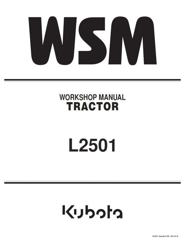 Kubota Tractor - L2501 - Workshop Service Repair Manual
