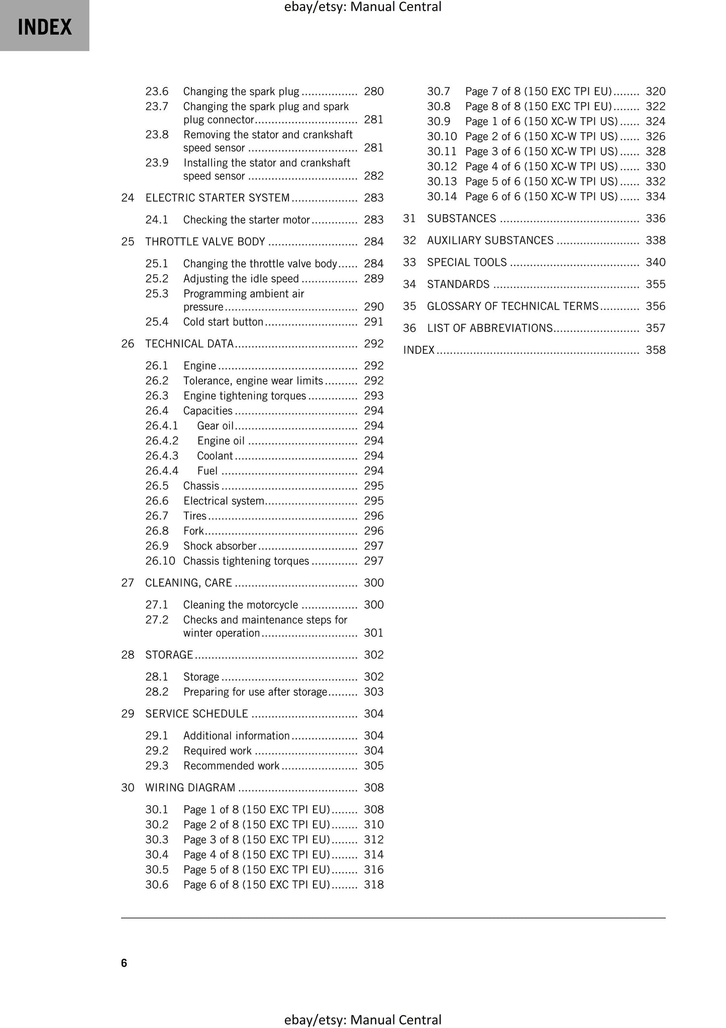 KTM 2020 - 150 Exc Xc-w Tpi - Service Workshop Repair Manual