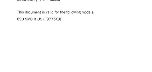 KTM 2024 - 690 SMC R US Edition- Service Workshop Repair Manual