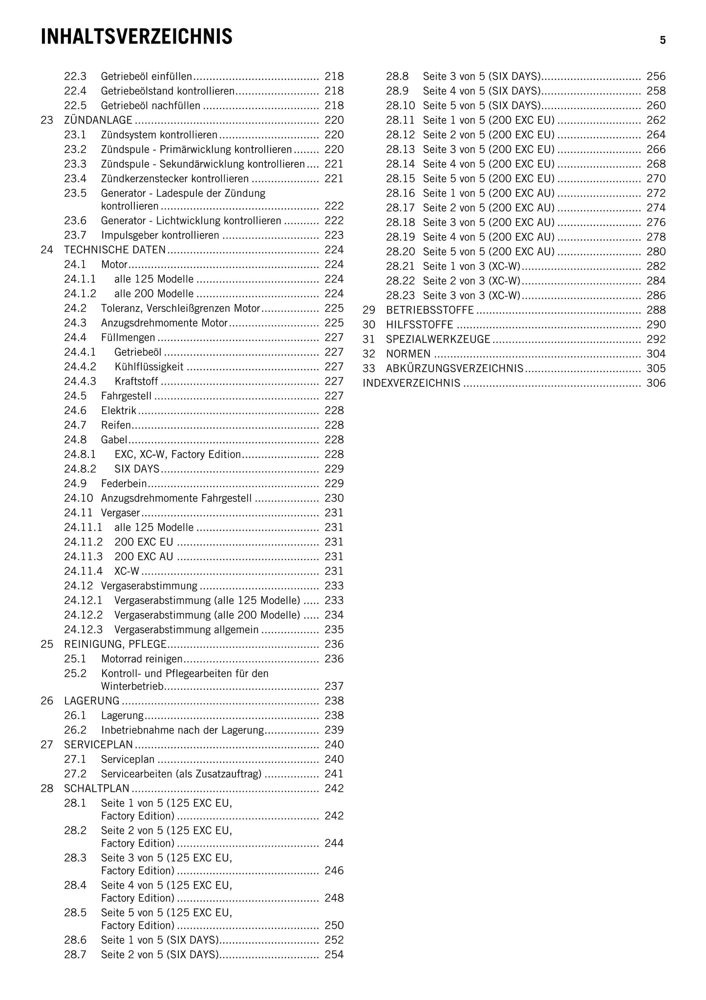 German Language - KTM 2015 - 125 200 Exc Six Days Factory Edition Xc-w - Reparaturanleitung - Service Workshop Repair Manual