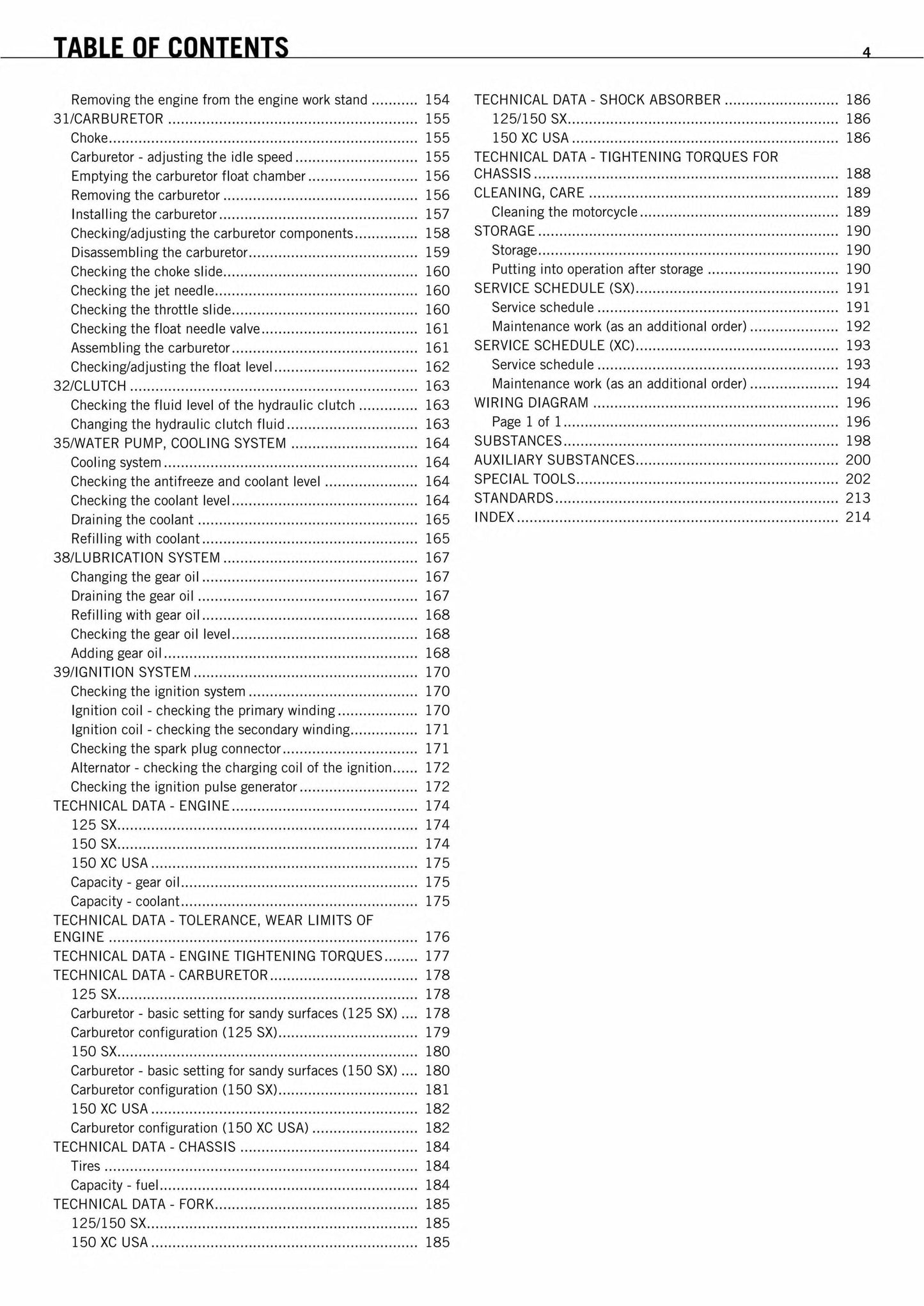 KTM 2011 - 125 150 SX XC - Service Workshop Repair Manual