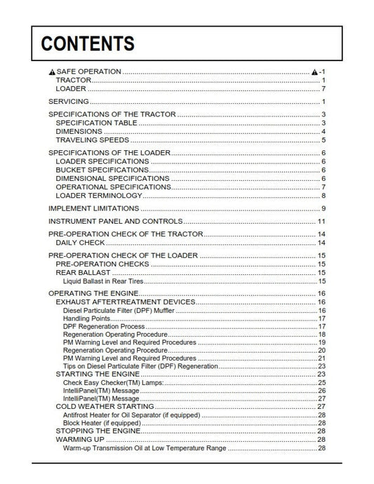 Kubota Tractor - L47TL M62TL - Operator Manual