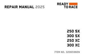 pdf - German / French / Italian / Spanish / English Language - 2025 KTM 250 300 SX XC - workshop