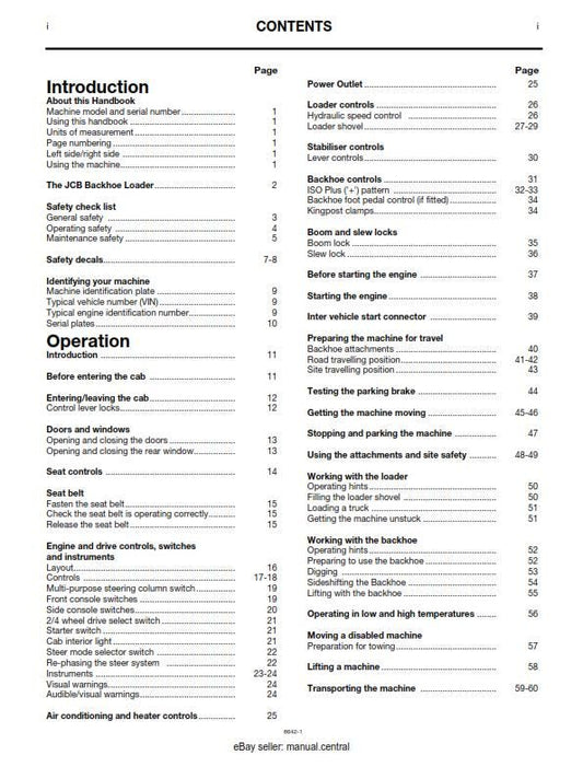 JCB 4CX Military Backhoe Loader Machines - Operator Handbook