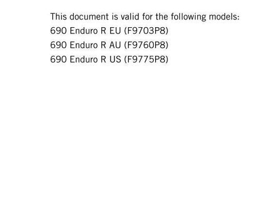 KTM 2016 - 690 Enduro R - Service Workshop Repair Manual