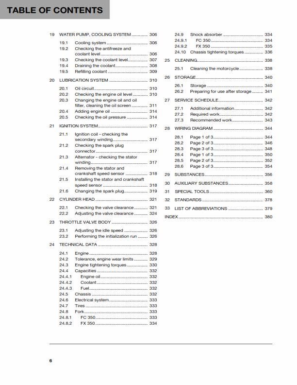 Husqvarna 2017 - FC FX 350 - Service Workshop Repair Manual