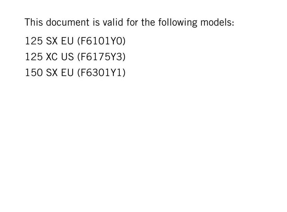 KTM 2025 - 125 150 Sx Xc - Service Workshop Repair Manual