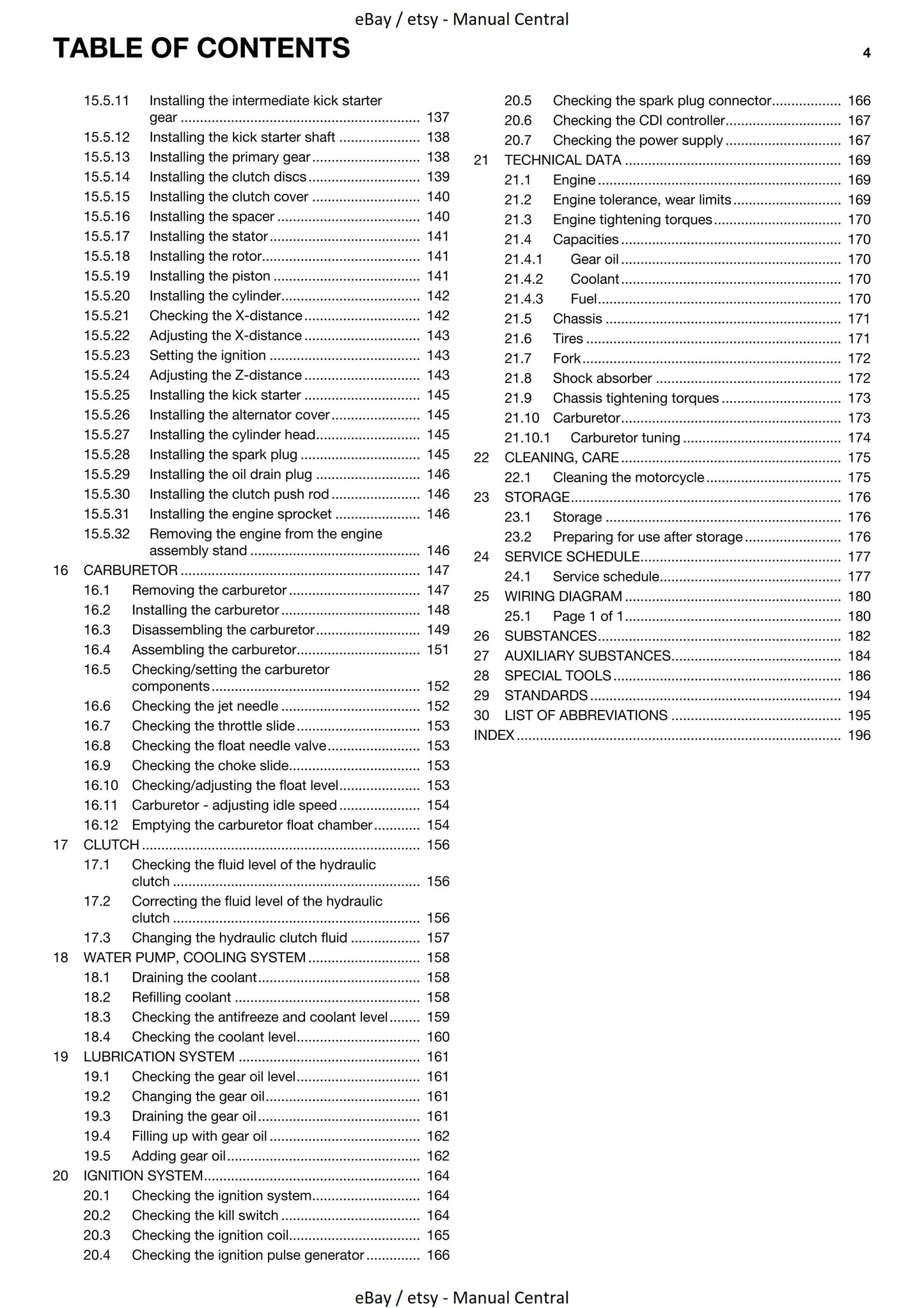 Husqvarna 2015 - TC 85 19/16 17/14 - Service Workshop Repair Manual