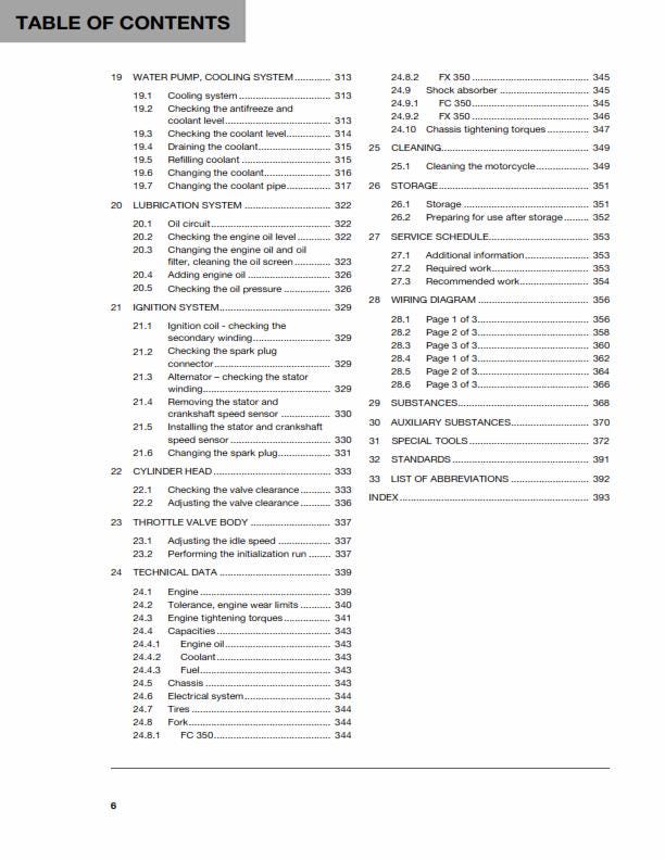 Husqvarna 2019 - FC FX 350 - Workshop Service Repair Manual