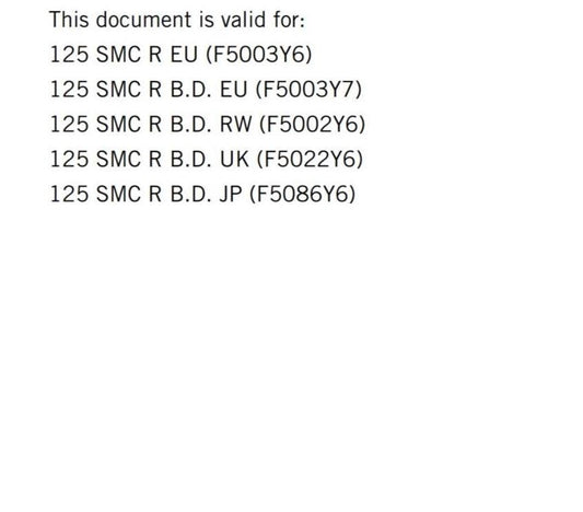 2025 KTM 125 SMC R - Workshop Service Repair