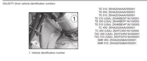 Husqvarna 2010 - TC TE TXC Smr 310 450 510 - Service Workshop Repair Manual