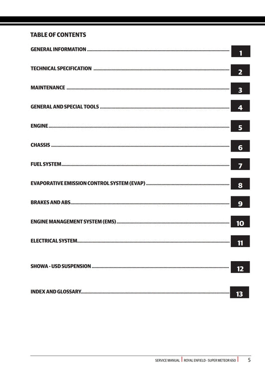 Royal Enfield - Super Meteor 650 Euro V - Workshop Service Repair Manual - 2022 Edition