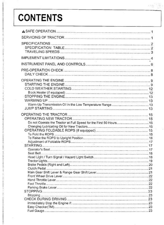 Kubota Tractor - L4400 Operator Manual