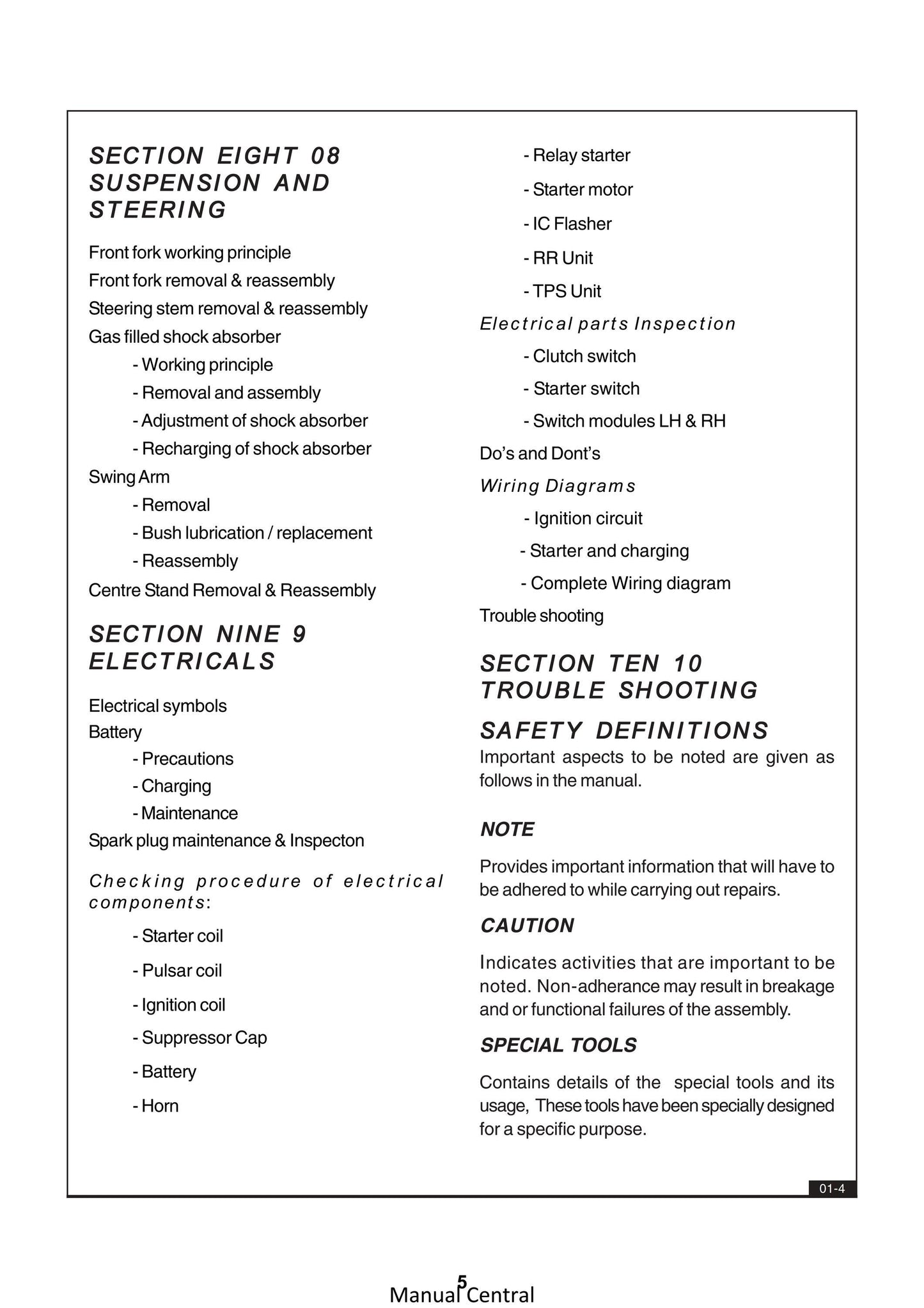 Royal Enfield Bullet Classic (C5) Bullet Electra (E5) Bullet Efi (G5) Workshop Maintenance Service Repair Manual