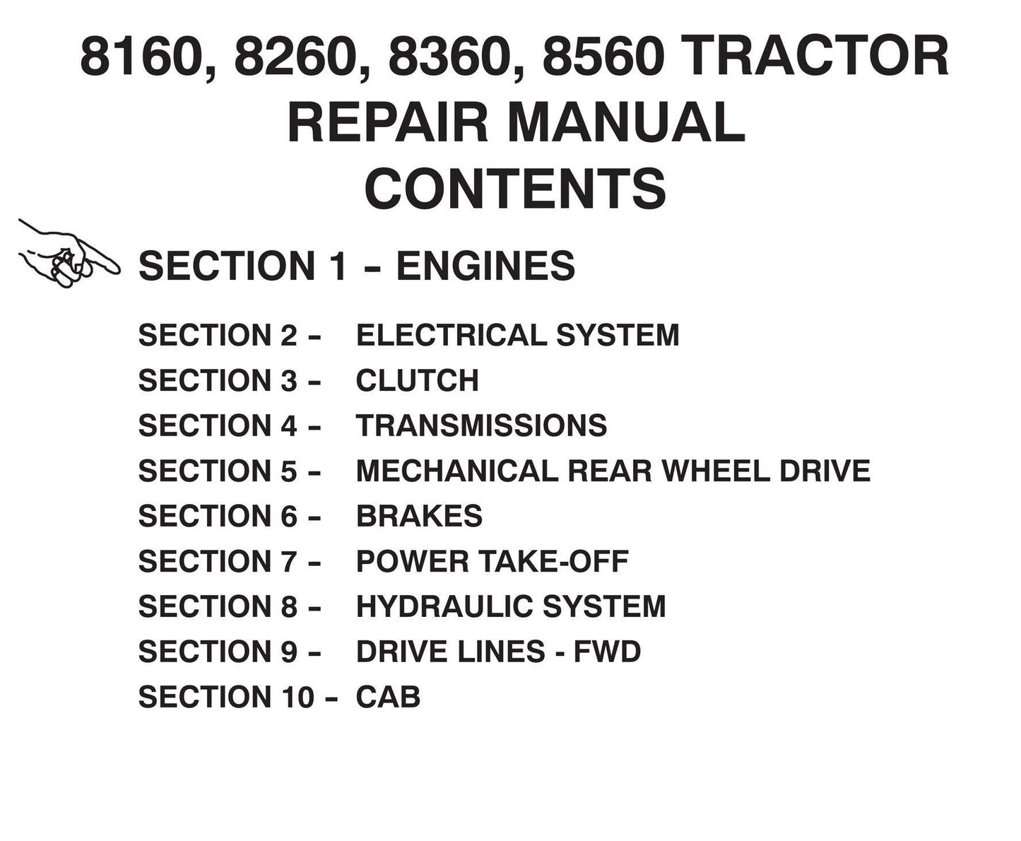 New Holland - Tractor 8160 8260 8360 8560 - Workshop Service Repair Manual