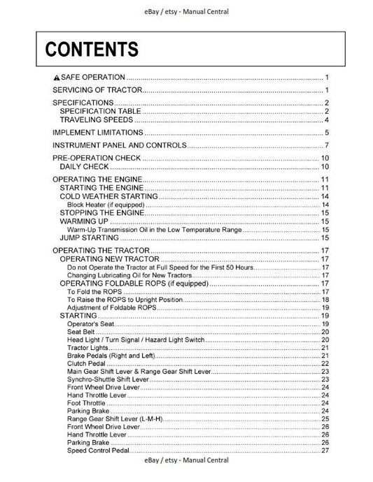 Kubota Tractor - L4600 & HST - Operator Manual
