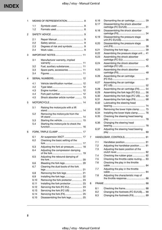 Husqvarna 2022 - FC FX 450 - Service Workshop Repair Manual