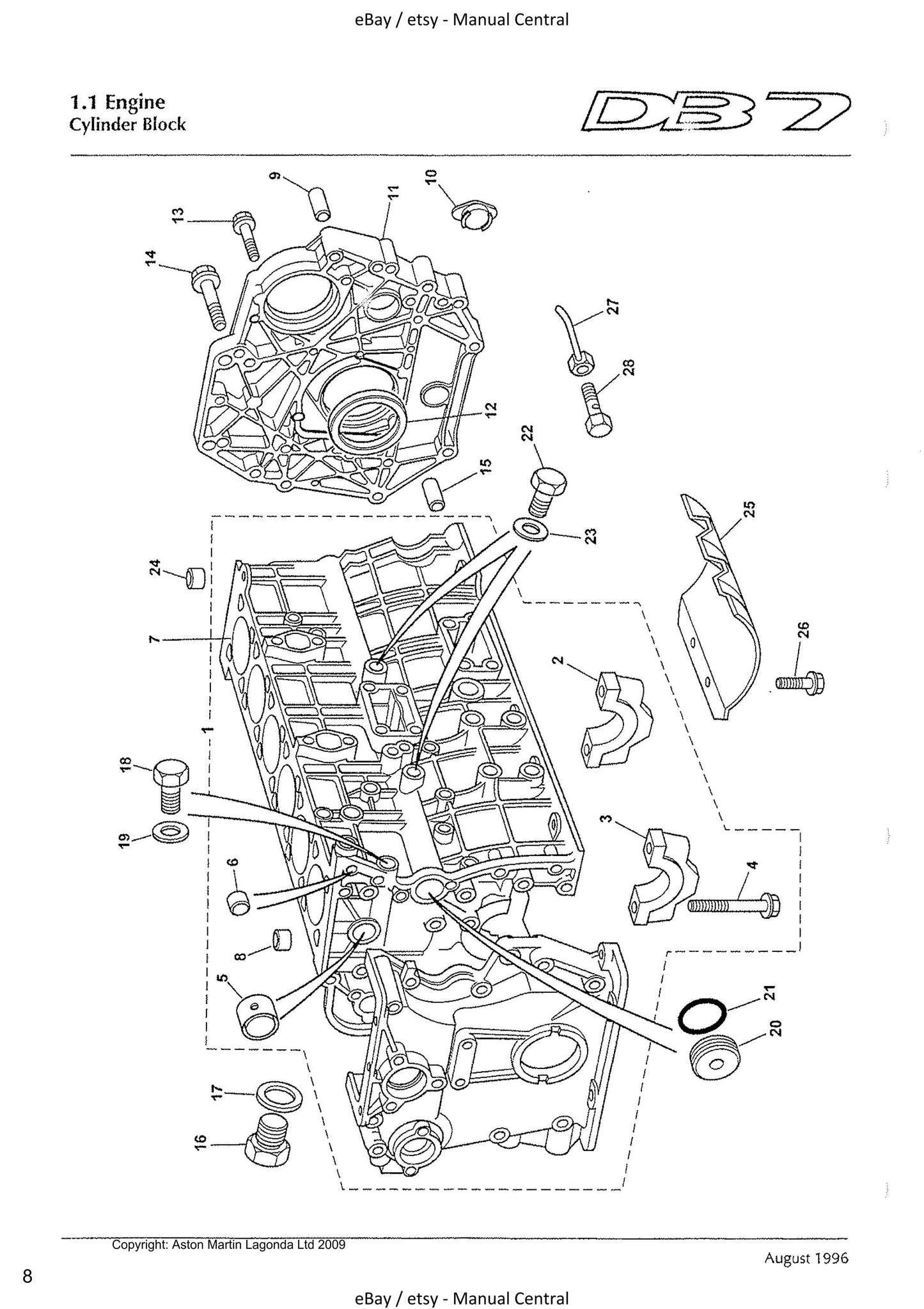 Aston Martin DB7 - 1994 1995 1996 1997 Parts Manual