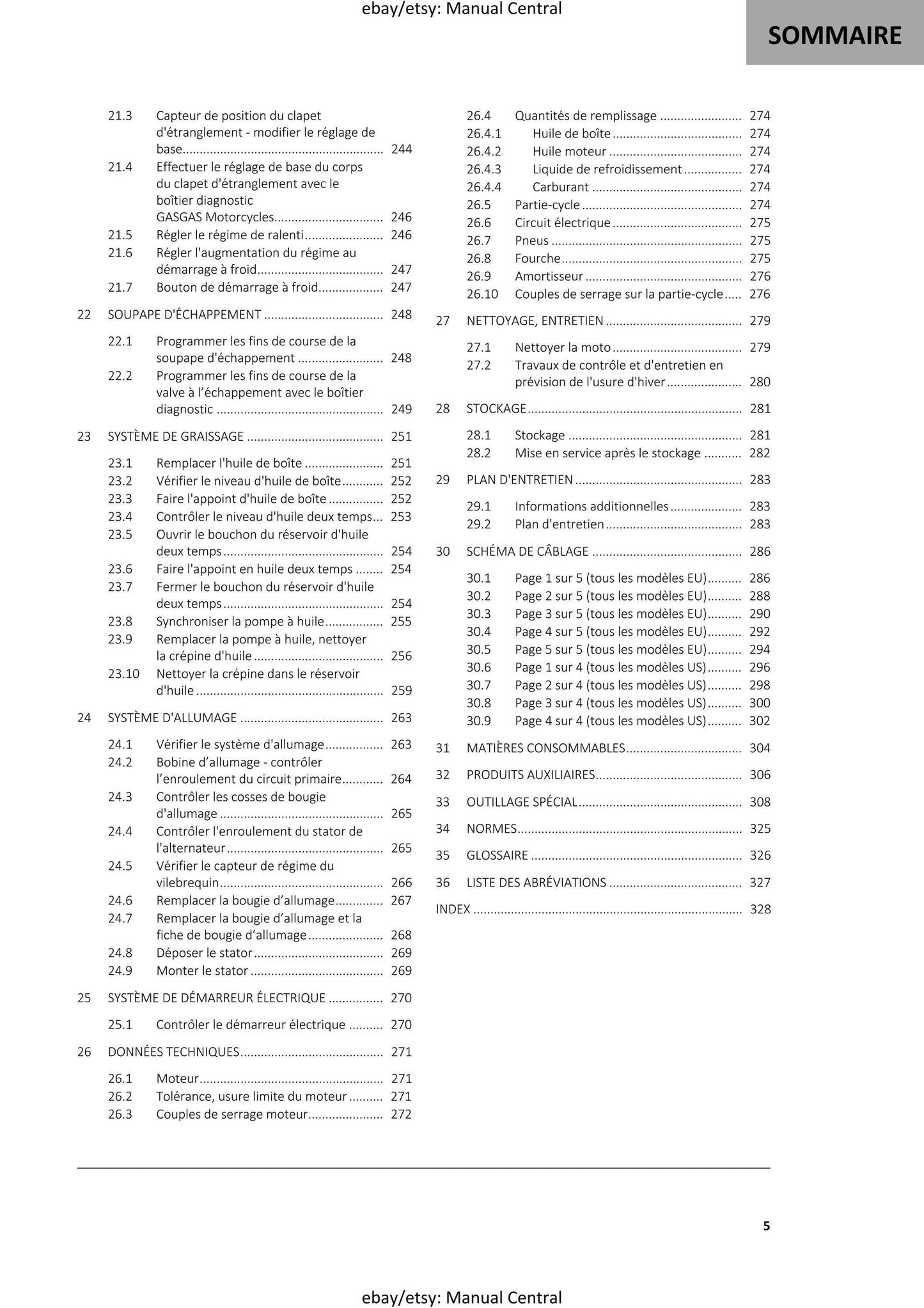 French Language - GasGas 2024 - EC 250 300 - Manuel De Reparation - Service Workshop Repair Manual