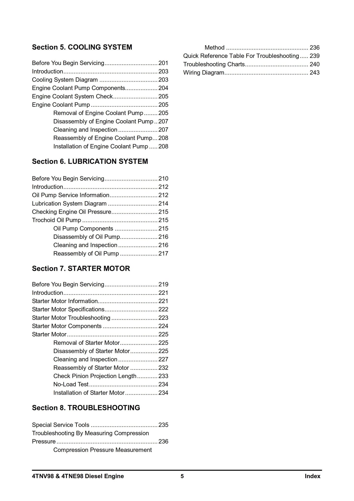 Yanmar Diesel Engine - 4TNV98 4TNE98 - Service Repair Workshop Manual - 2005 TO 2008