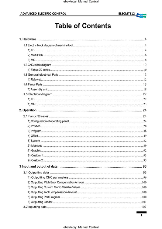Doosan Advanced Electric Control - f30i f31i f32i